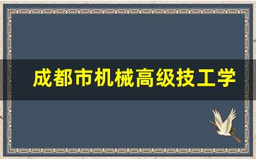 成都市机械高级技工学校2024年录取分数(成都市机械高级技工学校是公立还是私立)