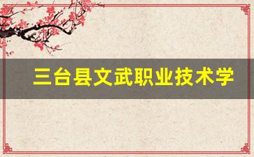 三台县文武职业技术学校2024年录取分数(三台文武职业技术学院)