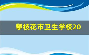 攀枝花市卫生学校2024年录取分数(攀枝花卫校2020招生简章)